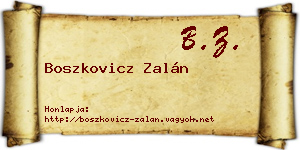 Boszkovicz Zalán névjegykártya